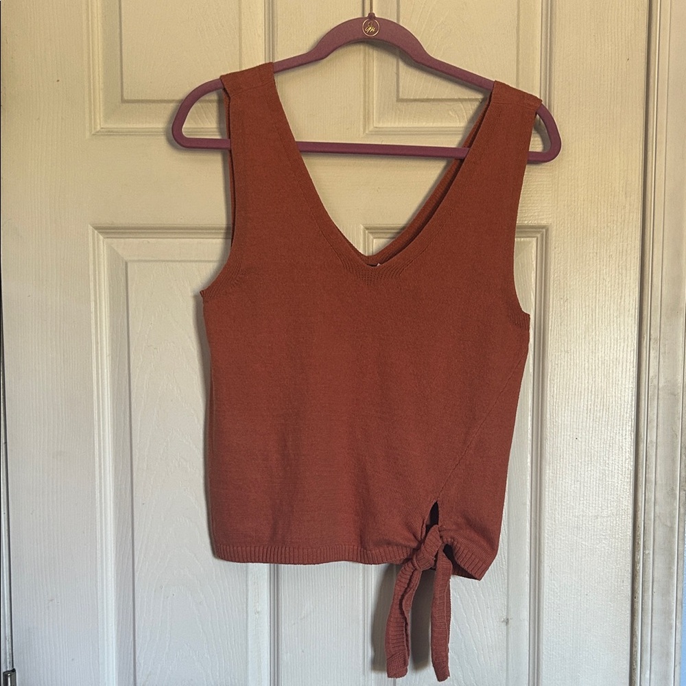 NWT Simply Vera Vera Wang baked clay side tie tank top size XS - Picture 2 of 6